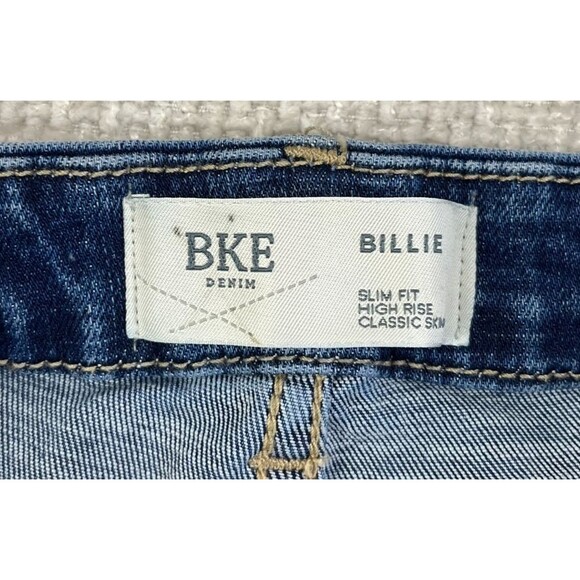 BKE Billie Slim Fit High Rise Skinny Jeans Women's 25 Distressed Blue Denim - Picture 5 of 12